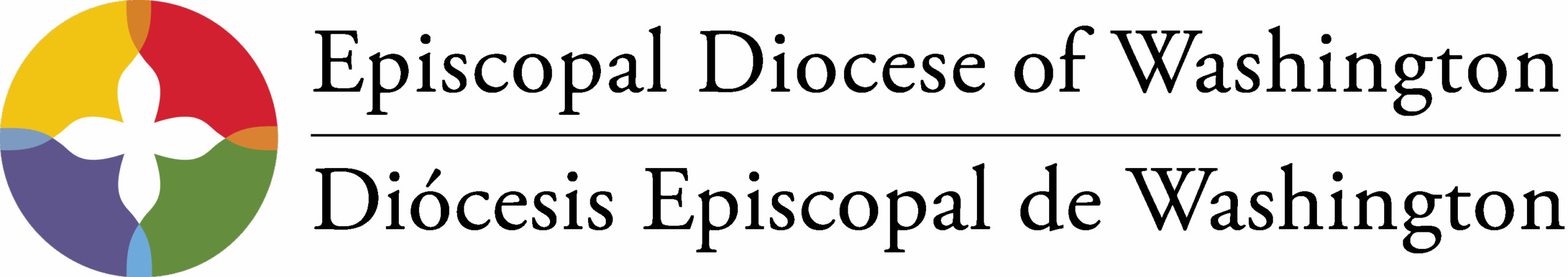 Colorful circular logo with a white cross in the center. Surrounding segments are red, yellow, green, and purple with text: "University of the South."